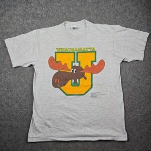 Vintage Lee Bullwinkle T Shirt Mens XL Grey Whatsamatta U Graphic 90s USA Made